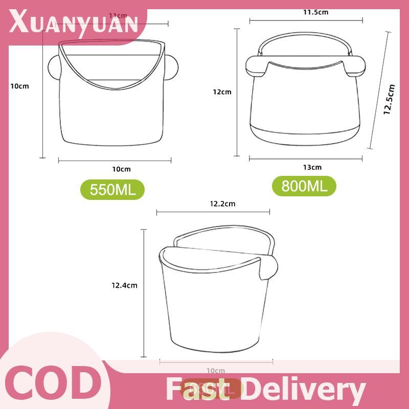Hộp đựng cà phê thấm sốc XUAN Thùng đựng cà phê chống trượt Espresso cho bã cà phê có thanh gõ có thể tháo rời Thùng đựng rác cà phê VN