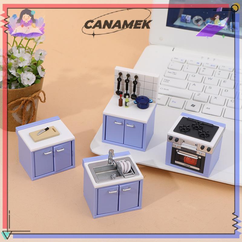 CANAMEK 1 Bộ Nhà Búp Bê Mô Phỏng Dụng Cụ Nhà Bếp Bếp Gas Mô Hình Cảnh Trang Trí Nhà Búp Bê Thu Nhỏ Phụ Kiện Nhà Bếp CSF