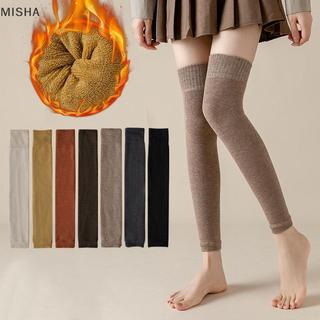 Misa 1 Trên Đầu Gối Cao Chân Không Chân Ấm Nữ Ấm Áp Mùa Đông Dệt Kim Móc Giày Dài Tất Ấm Áp Chân Dài Ấm Áp Giữ Nhiệt Đùi Cao Tất