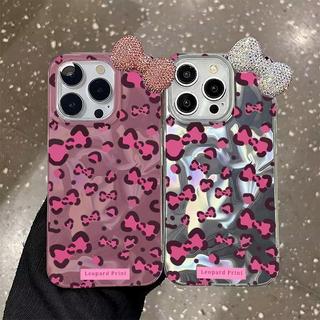 Ốp Lưng Da Báo Nơ Ngọc 3D Hợp Thời Trang Cho Redmi Note 12 10 9 Pro 14S 12s 10s 9s Xiaomi Redmi 13C 15C 15 A5 A3 12C Mi 14T 13T 15T Pro 11 Lite Cô Gái Vỏ Điện Thoại