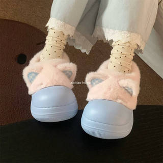 XIXITIAO Dép Cotton Mèo Con Nữ Gothic Mùa Đông Thoải Mái Đế Dày Ấm Áp Nhà