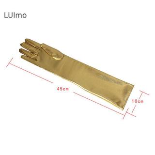 LUImo Nữ Sáng Bóng Găng Tay Dài Da Ướt Nhìn Cao Su Trang Phục Tiệc SBS