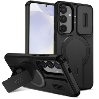 Dành Cho Samsung Galaxy S25 Plus / S24 FE Ốp điện thoại Có Trượt Camera Nắp Từ Tính Mặt Sau Chân Đế Chống Sốc Mỏng Bao