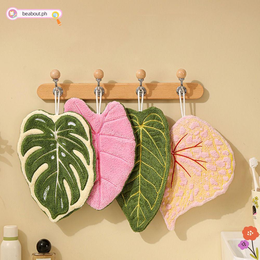 Khăn tay phong cách lá BEABOUT, Vải treo tay thấm khô tốc độ, Khăn tay hai lớp dày mềm mại cho phòng tắm nhà bếp