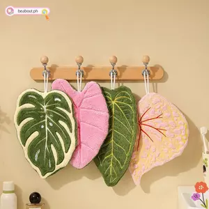 Khăn tay phong cách lá BEABOUT, Vải treo tay thấm khô tốc độ, Khăn tay hai lớp dày mềm mại cho phòng tắm nhà bếp