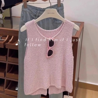 Áo Vest Không Tay Chất Lượng Cao Màu Hồng Cho Bé Gái, Thiết Kế Niche, Phong Cách Cơ Bản Sang Trọng