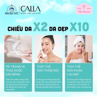 Bông Tẩy Trang Calla Cao Cấp Dập Nổi 100% Cotton Tự Nhiên Hộp 80/150 miếng