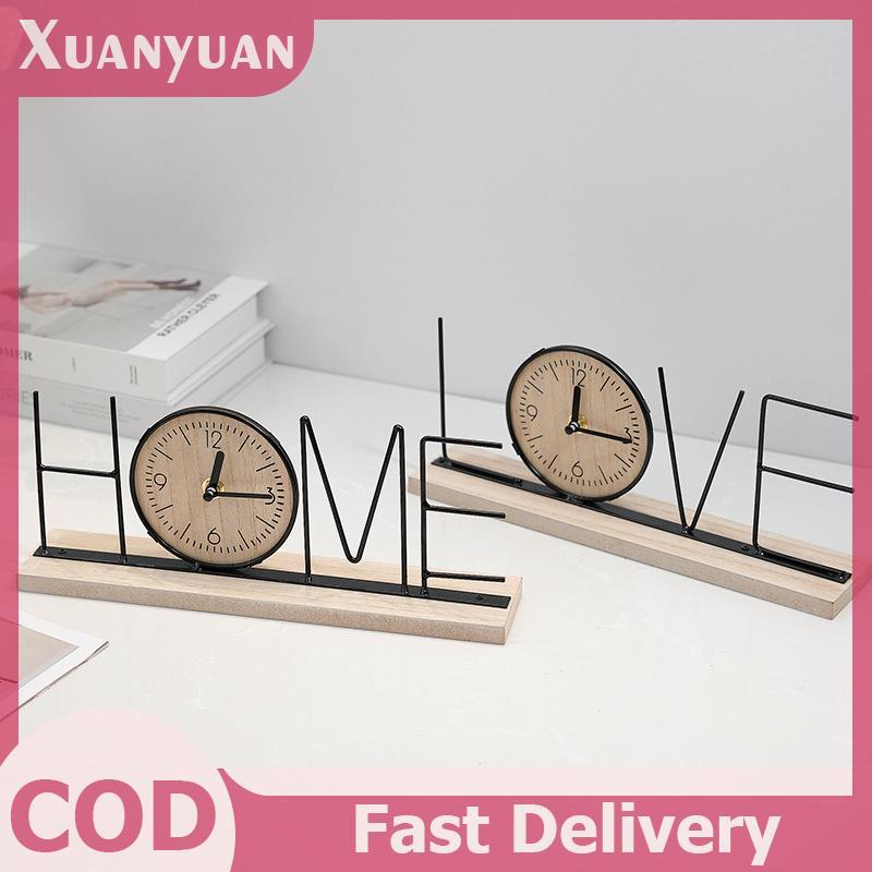 XUAN 1 Đồng Hồ Gỗ Trang Trí Nhà Sáng Tạo Đồng Hồ Bàn Phong Cách Bắc Âu Thời Trang Nghệ Thuật Đồ Trang Trí VN