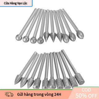【vạn】20 Mũi Đá Mài Kim Cương Đa Năng – Chạm Khắc, Dũa, Làm Mịn Chi Tiết Nhỏ Cốt 3mm