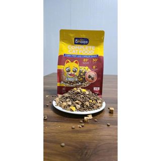 Thức Ăn Hạt Cho Mèo HappyChoice V1, V2 Túi 1KG - Không Bắp MIX TOPPING 3 Loại Thịt Sấy , Hỗ Trợ Tiêu Hóa - PetKool