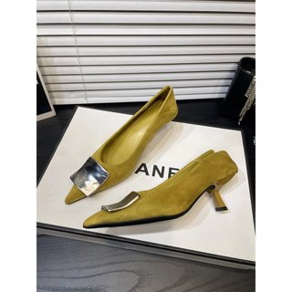 Giày Cao Gót Nữ Mũi Nhọn Gót Chân Slip-On Nông Miệng 34-41
