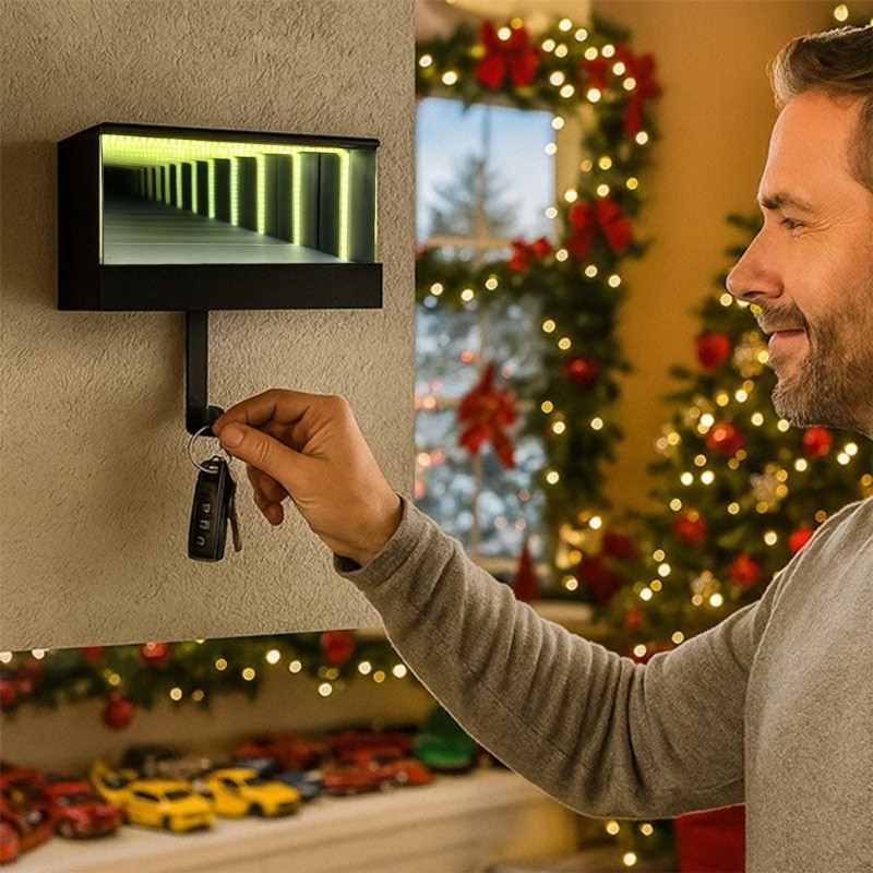 DY Garage Key Organizer Móc treo tường có đèn LED cho lối vào Hành lang Giải pháp lưu trữ từ tính cho những người yêu thích ô tô