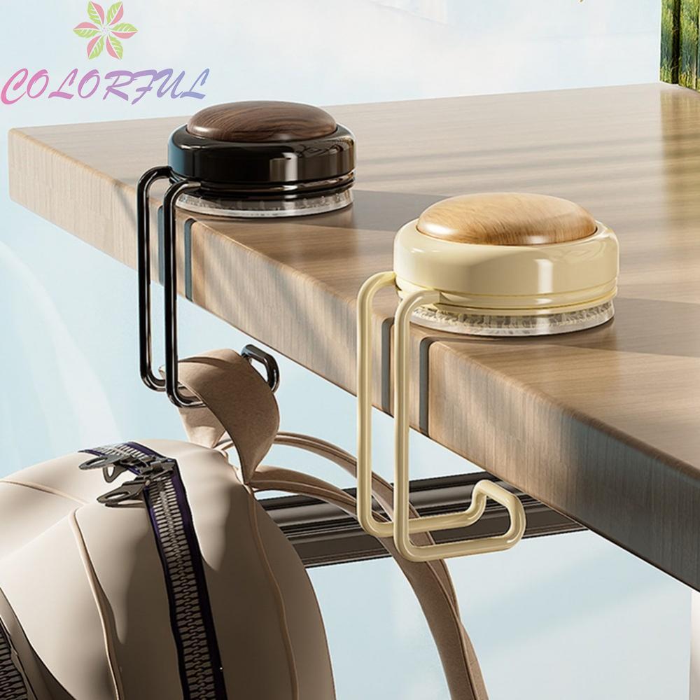【COLORFUL】Desk Hook with Suction Cup Movable Type for Hanging Backpacks No Drilling Needed