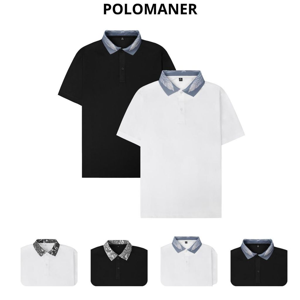 Áo Thun Polo Nam Cổ Bẻ Họa Tiết Lông Vũ Sang Trọng Chất Liệu CVC Thấm Hút Tốt Bigsize Không Xù Lông