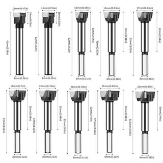 Mũi khoan bản lề WOOLYNOOK, Mũi khoan ba mũi 12-22mm, Máy cắt lỗ cacbua vonfram hợp kim