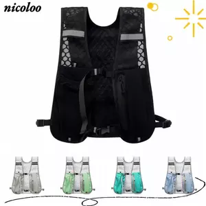 Áo vest lưu trữ bình nước chạy bộ NICOLOO, Áo vest chạy bộ Nylon chống nước phản quang, có giá đỡ điện thoại Gói ngực nhẹ ngoài trời