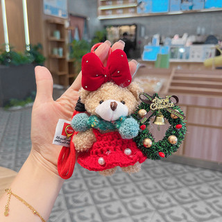[Quà tặng Giáng sinh] Khăn quàng cổ hoạt hình Gấu Móc khóa Túi búp bê sang trọng dễ thương Đồ trang trí Quà tặng năm mới thời trang