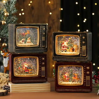 Phong Cách Mới Giáng Sinh Âm Nhạc Nổi Tuyết Tiêm TV Đèn Ngủ Quà Tặng Trang Trí Giáng Sinh Trang Trí Hộp Nhạc MTWR