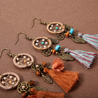 Bông tai handmade bohemian dài phong cách dân tộc retro đơn giản cá tính phù hợp với phụ nữ