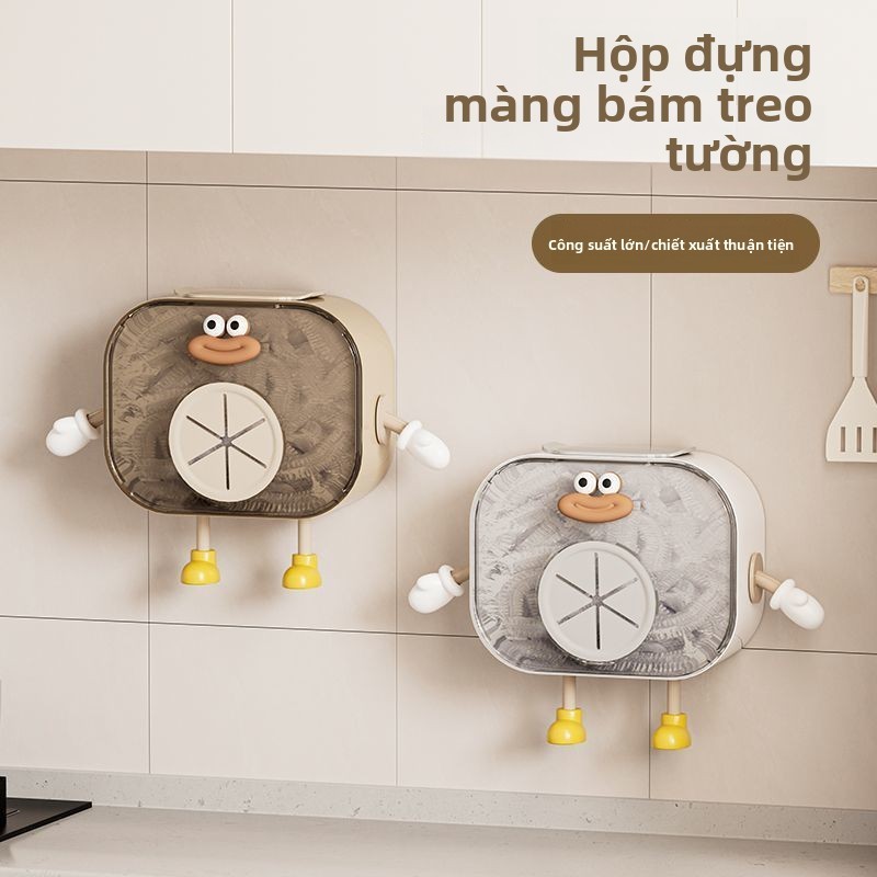 Hộ Gia Đình Treo Tường Bọc Nhựa Bao Hộp Bảo Quản Nhà Bếp Tổ Chức Dụng Cụ Tiện Dụng Hoạt Hình S