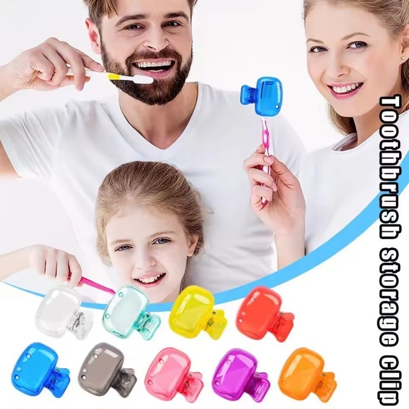5 / 10 / 15 Cái Hộp đựng đầu bàn chải đánh răng bằng nhựa di động / Vỏ bàn chải đánh răng du lịch để cắm trại & sử dụng hàng ngày