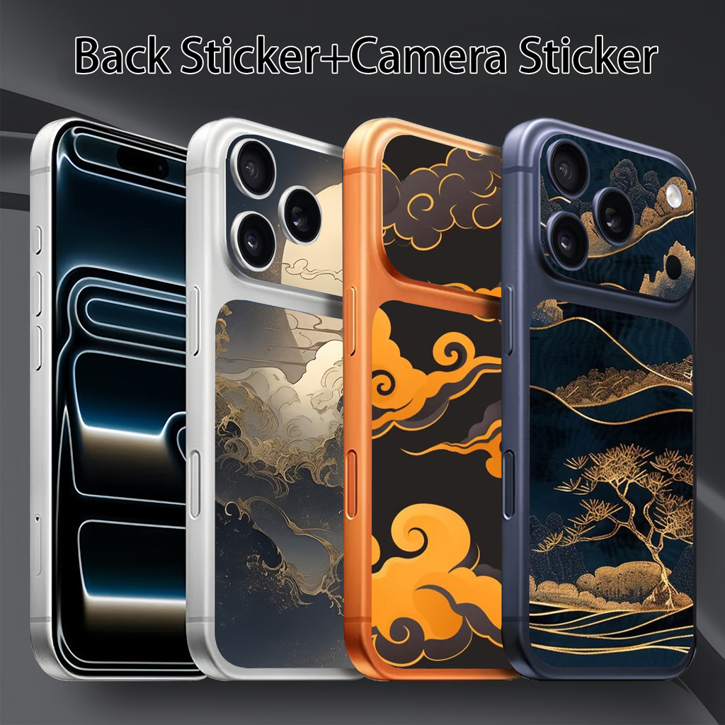 Dành Cho IPhone 17 Pro / 17 Pro Max Miếng Dán Phim May Mắn Mây Tốt Lành In Hình Micro Matte Camera Phim Trang Trí Mặt Sau Giấy Mềm Chống Mài Mòn Chống Trầy Xước