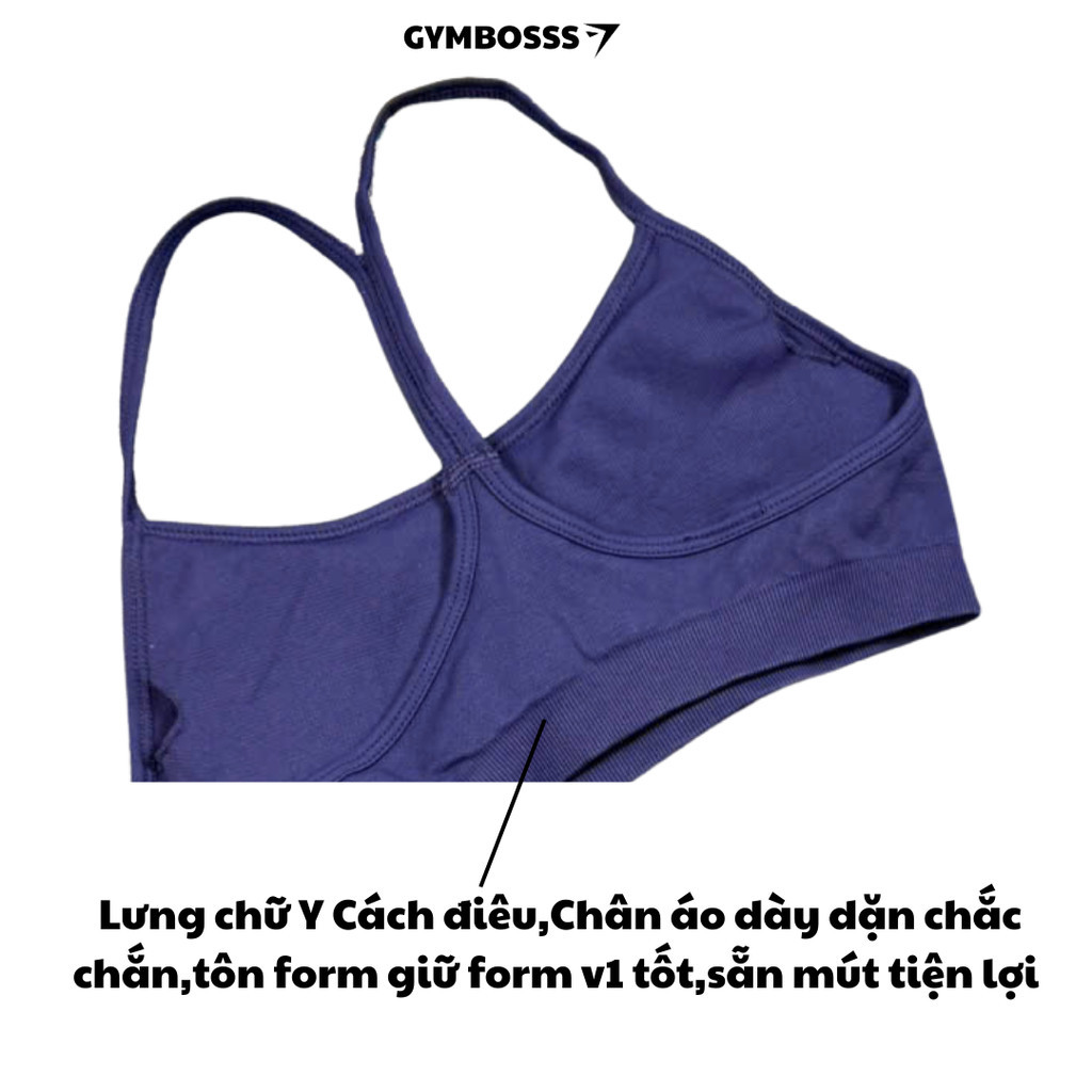 Áo Bza Tập Gym,Yoga Lưng Y Cách Điệu Tôn Form,Chất Dệt Kim 10% Cao Cấp Sẵn Mút Thay Thế Tiện Lợi GB256