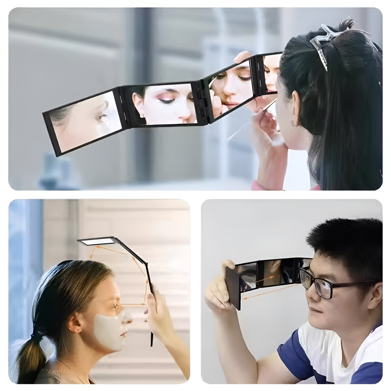 🔥Gương bốn mặt có thể gập lại/gương trang điểm/gương chiếu hậu đa năng/gương chiếu hậu làm tóc