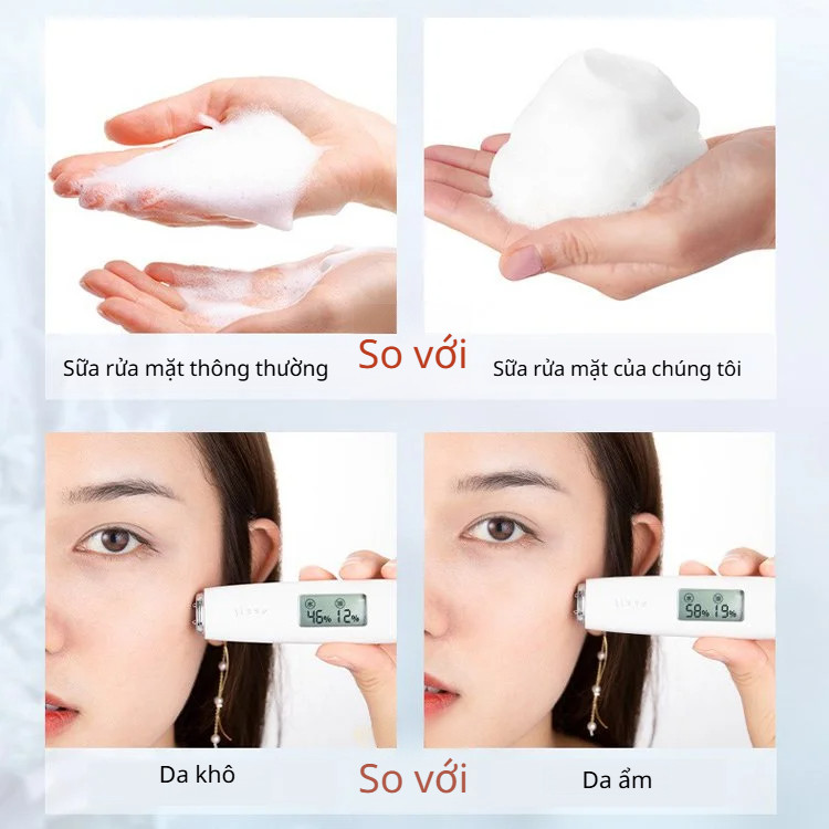 Sữa rửa mặt dưỡng ẩm và cấp nước Sữa rửa mặt làm trắng nhẹ nhàng Sữa rửa mặt kiểm soát dầu và loại bỏ mụn đầu đen