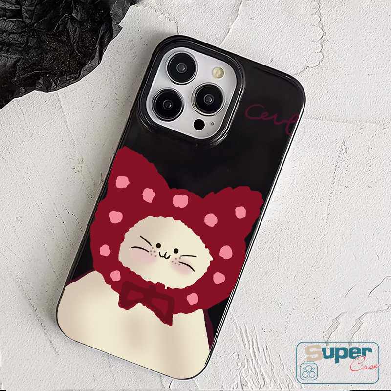 Ốp Lưng Tương Thích Cho IPhone 11 16 17 15 13 14 12 Pro Max Air 15 14 17 13 12 16 Pro 14 6s 7 8 16 15 Plus XR XS Max SE 2020 Thời Trang Dễ Thương Hello Kitty Cá Mập Chấm Bi Mũ mềm hình mèo