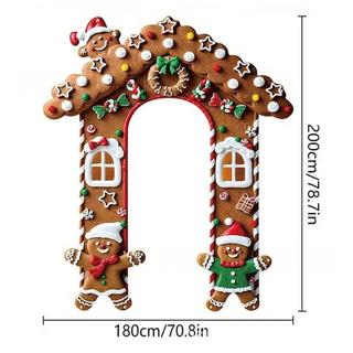 Whimsical Gingerbread Khung Nhà Polyester Bánh Gừng Trang Trí Cửa Nhẹ Có Thể Gập Lại Biểu Ngữ Giáng Sinh Trang Trí Cho Tiệc Giáng Sinh Sự Kiện Trường Học Tập Hợp Gia Đình