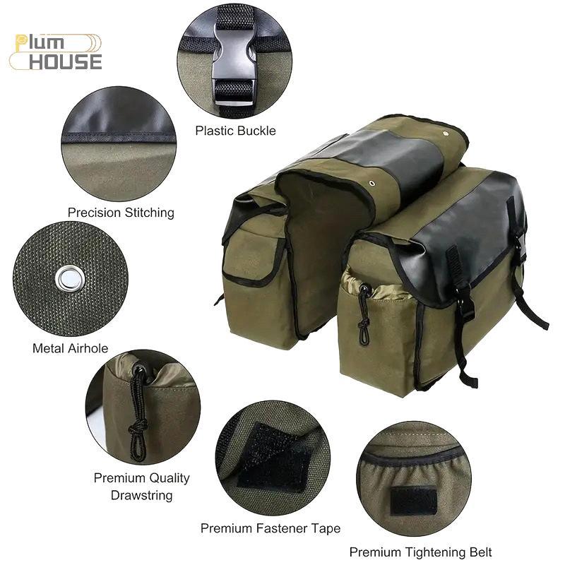 PlumHOUSE Túi Xe Máy Dung Tích Lớn Đi Xe Máy Du Lịch Vải Chống Thấm Nước Panniers Hộp Dụng Cụ Bên Túi Túi Dành Cho Xe Máy VN