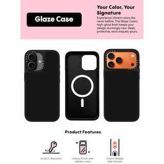 CASECASE X Đen Chống Trầy Xước Từ Hút Ốp Lưng iPhone Cho IPhone 17 Air 16 15 14 Pro Max Plus Ốp Lưng Cứng Có Hộp Khắc logo