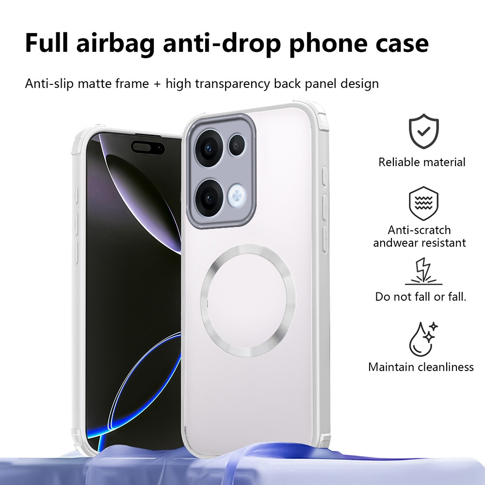 Ốp Lưng Acrylic Cho OPPO A6 A5 Pro A5X A5i 2025 Vỏ Điện Thoại Hút Từ Tính Túi Khí Bốn Góc Ốp Lưng Trong Suốt