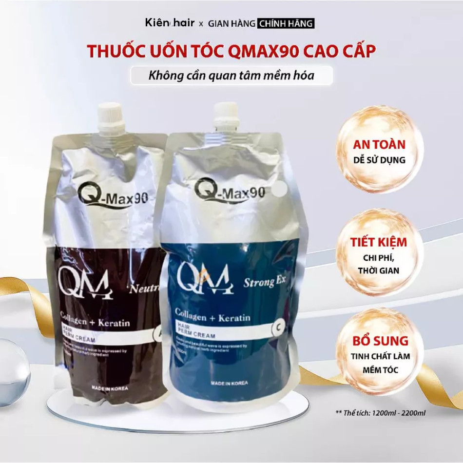 Thuốc uốn tóc Qmax90 cao cấp không quan tâm mềm hóa, được hỗ trợ kỹ thuật 24/7 | Trunghair