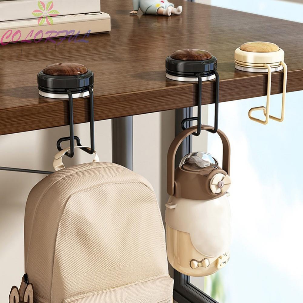 【COLORFUL】Desk Hook with Suction Cup Movable Type for Hanging Backpacks No Drilling Needed