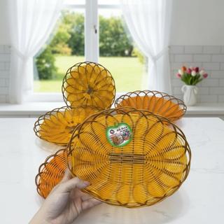 Rổ nhựa mây đựng rau củ quả và trái cây dạng oval, tròn nhiều kích thước cao cấp - Trường An VN