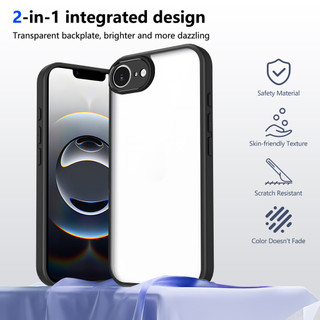 Dành cho iphone 16E / 17E / 7 / 8 Plus / X / Xs Max / XR Ốp điện thoại cứng trong suốt Khung silicon mềm chống rơi mỏng