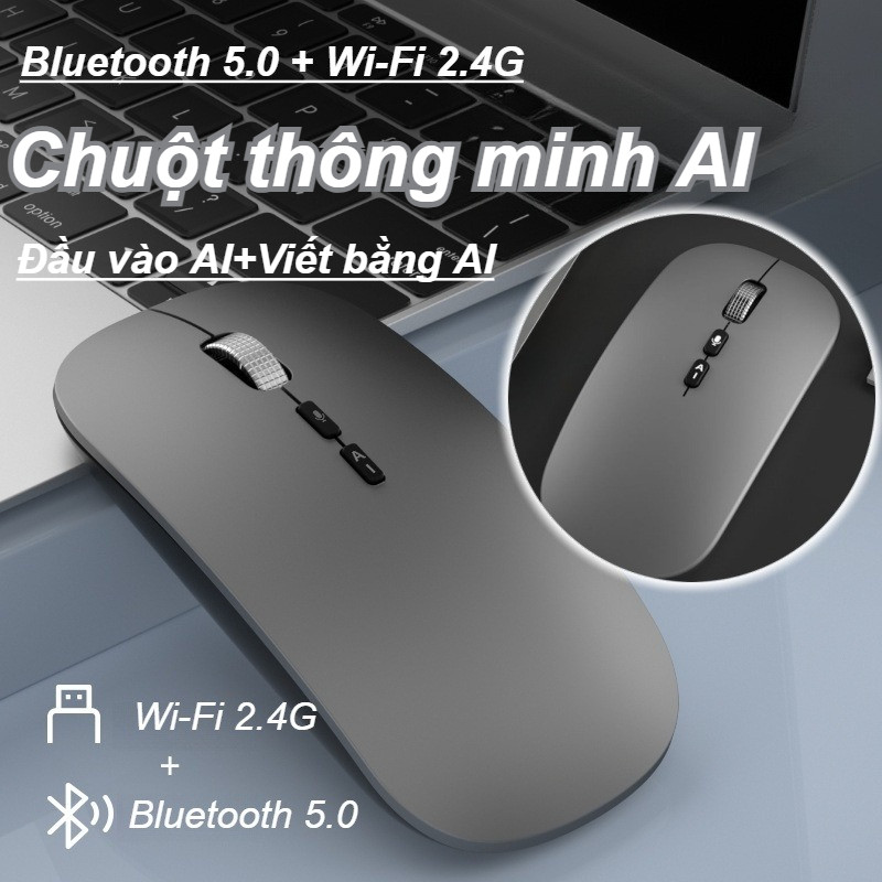 Chuột không dây bluetooth,Chuột giọng nói AI thông minh,Nhận Diện Giọng Nó,Sạc Pin Type-C Tiện Lợi