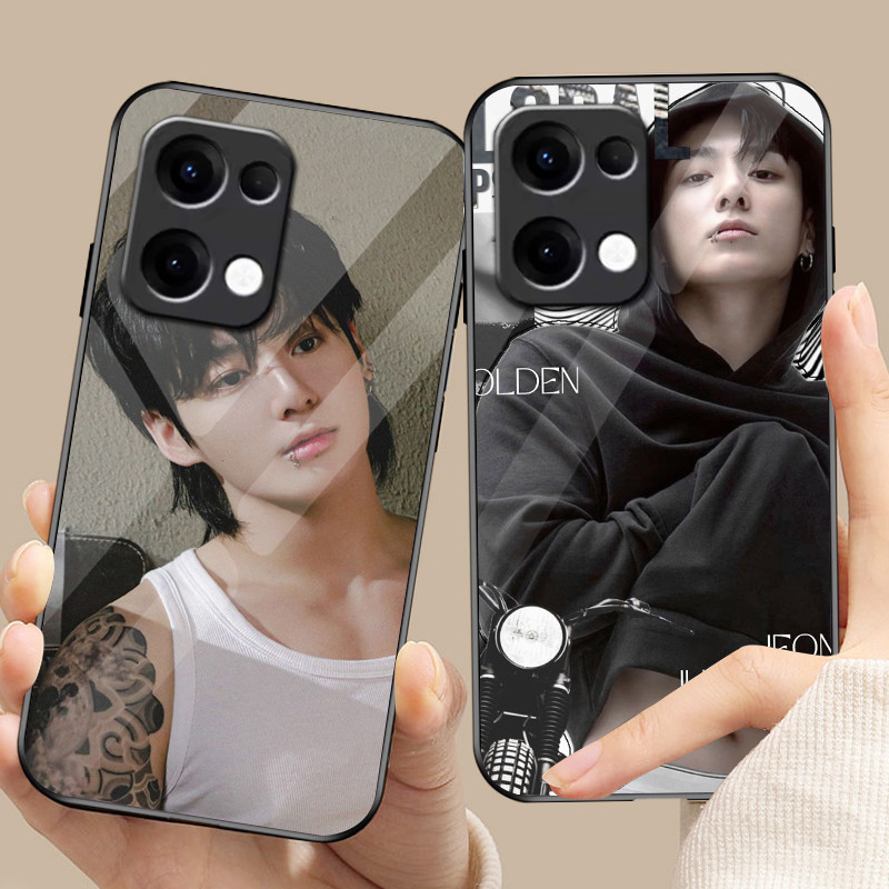 Ốp Điện Thoại Kính Bé Trai jungkook 01 Kính Cho Oppo A54 A74 4G A79 5G A94 A3X Reno 11 12 13 11F 12F 13F 10 8 Cover