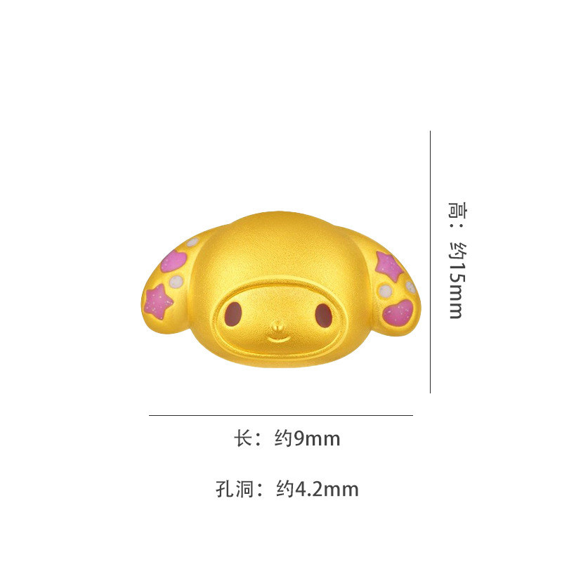 Kuromi Giai Điệu Cát Vàng Chuyển Hạt Vòng Tay Mạ 24k Vàng Thật Đính Hạt Mặt Dây Chuyền Handmade Tự Làm Phụ Kiện Phụ Kiện