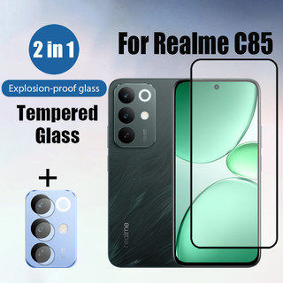 Kính cường lực bảo vệ màn hình Realme C85 4G 2 trong 1 cho Realme C75 C75X C71 C65 C67 C55 C63 C53 5G & Phim ống kính máy ảnh