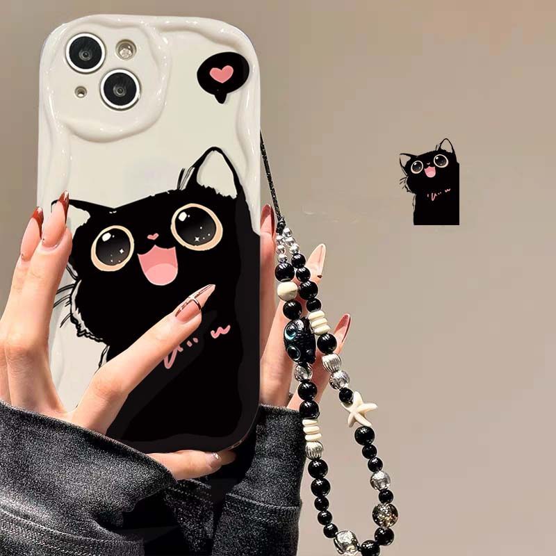 Sleep Dog Cat Cặp Đôi Dành Cho Google Pixel 10 9 Pro XL 8 Pro 7 7A 8A Dây Xích Cổ Tay Mèo Đen Mềm Silicon