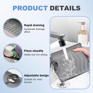 Bồn Rửa Nhà Bếp Vòi Thảm 2026 Có Thể Gập Lại Vòi Thảm Cho Bồn Rửa Nhà Bếp 30in Vòi Silicon Bảo Vệ và Thảm Thoát Nước Giữ Mặt Bàn Bảo Vệ Bắn Khô silicone xốp ổn định an toàn đơn giản