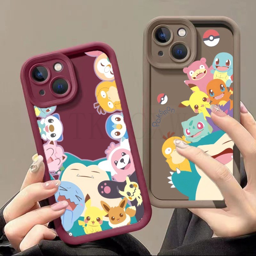 Tương thích với Xiaomi 14T 15T Pro Mi 9T Pro Poco C85 C75 C71 F6PRO M7 M6 4G Pokemon Snorlax Pikachu Silicone Soft Cover