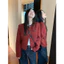 áo khoác mặc noel đỏ thu ngoài mỏng xịn retro jacket hàn quốc áo khoác dạ nữ tweed croptop sang chảnh độc lạ