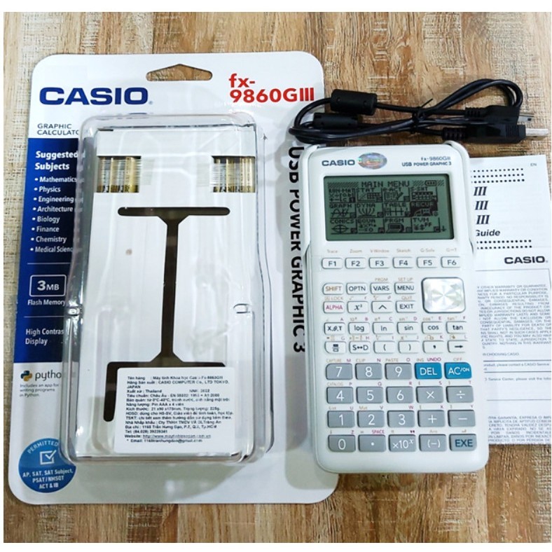 Máy tính khoa học, vẽ đồ hoạ, vẽ đồ thị Casio FX-9860GIII ( học sinh trường quốc tế, du học).