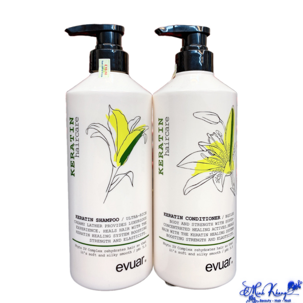 Dầu gội xả cao cấp cực mềm mượt tóc Keratin Evuar 758mlx2 [ MK ]