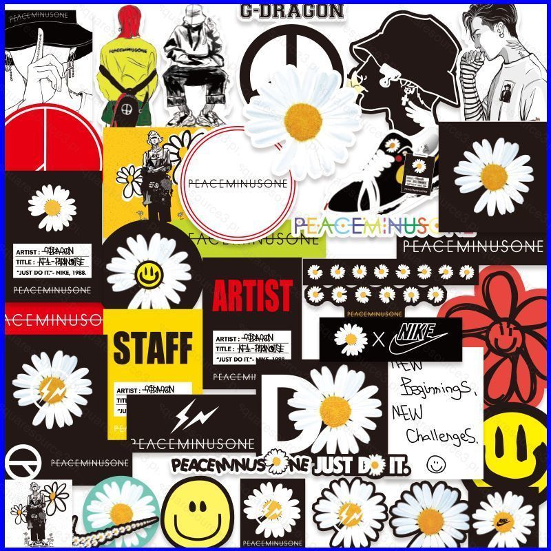 SQ3 40 Cái / bộ BIGBANG G-DRAGON Dán Hoạt Hình Hoa Cúc Graffiti Hành Lý Đàn Guitar Chống Thấm Nước Trang Trí QS3