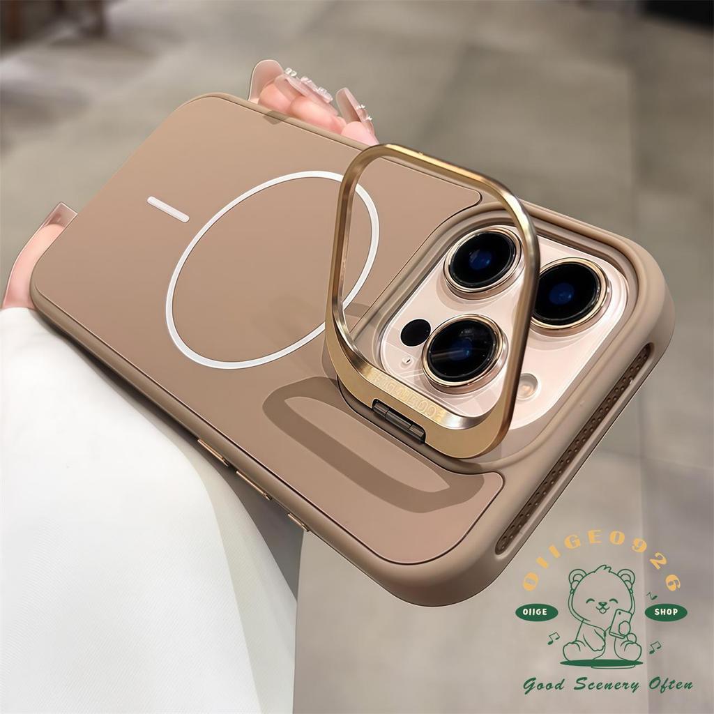 【 Ốp lưng iPhone17 】 Vỏ điện thoại dạng lỏng mờ màu cam từ tính iphone17 Pro Max 16 15 14 13 12 cho vỏ iPhone Vỏ mềm silicon TPU chống sốc